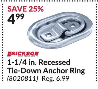 Princess Auto 1-1/4 in. recessed tie-down anchor ring offer