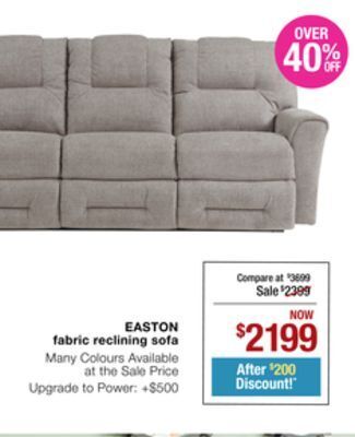 La Z Boy Easton fabric reclining sofa offer