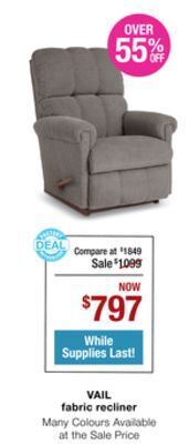 La Z Boy Vail fabric recliner offer
