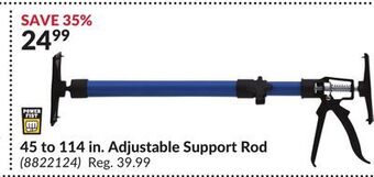 Princess Auto 45 to 114 in. adjustable support rod offer