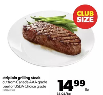 Real Canadian Superstore Striploin grilling steak offer
