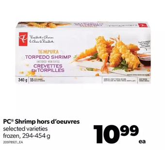 Real Canadian Superstore Pc shrimp hors d'oeuvres offer