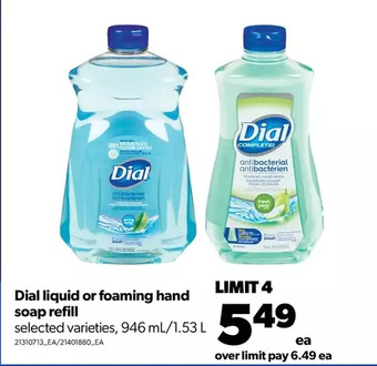 Real Canadian Superstore Dial liquid or foaming hand soap refill offer