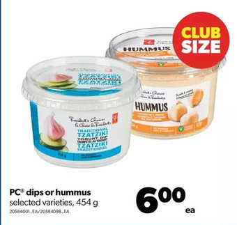 Real Canadian Superstore Pc dips or hummus offer