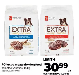 Real Canadian Superstore Pc extra meaty dry dog food offer