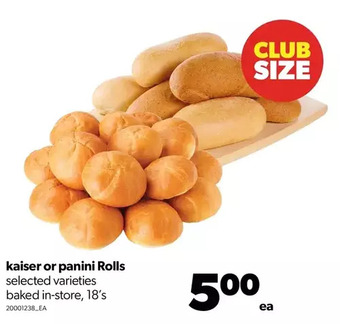 Real Canadian Superstore Kaiser or panini rolls offer