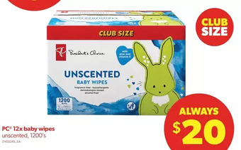 Real Canadian Superstore Pc 12x baby wipes offer