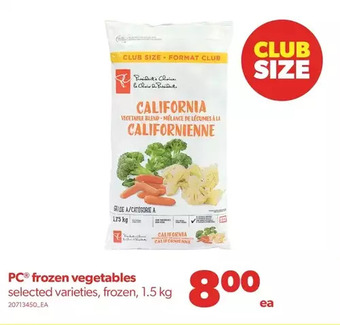 Real Canadian Superstore Pc frozen vegetables offer