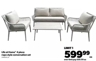 Real Canadian Superstore Life at home 4 piece rope style conversation set offer