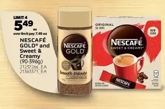 Real Canadian Superstore Nescafé gold and sweet & creamy offer