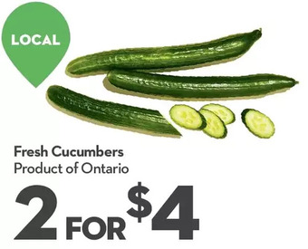 Longo's Fresh cucumbers offer