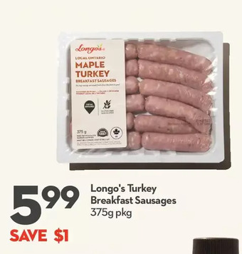 Longo's Longo's turkey breakfast sausages offer