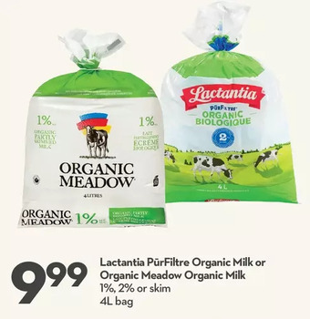 Longo's Lactantia purfiltre organic milk or organic meadow organic milk offer