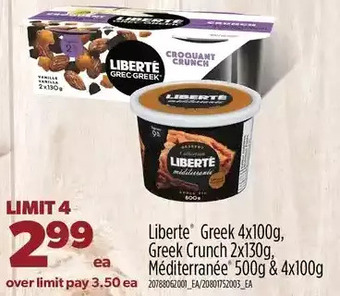 Real Canadian Superstore Liberté greek, greek crunch méditerranée offer