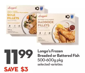 Longo's Longo's frozen breaded or battered fish offer