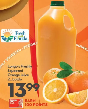 Longo's Longo's freshly squeezed orange juice offer
