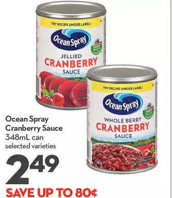 Longo's Ocean spray cranberry sauce offer