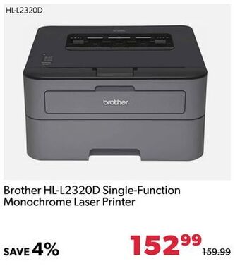 Shopper+ Brother hl-l2320d single-function monochrome laser printer offer