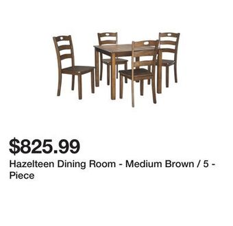 Ashley Furniture Hazelteen dining room - medium brown / 5 - piece offer
