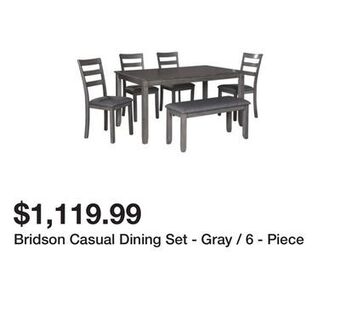 Ashley Furniture Bridson casual dining set - gray / 6 - piece offer