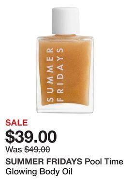Sephora Pool time glowing body oil offer