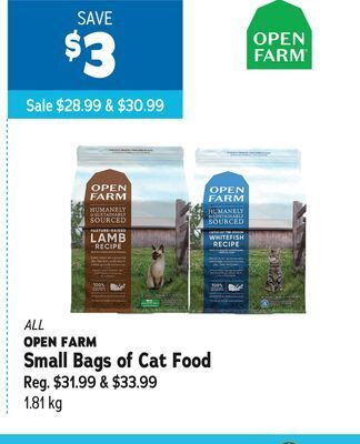 Ren’s Pets Depot All open farm small bags of cat food offer