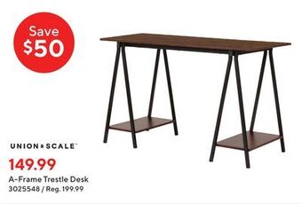 Staples Union & scale a-frame trestle desk offer