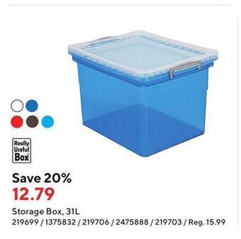 Staples Storage box, 31l offer