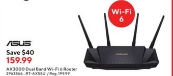 Staples Asus ax3000 dual band wifi 6 router offer