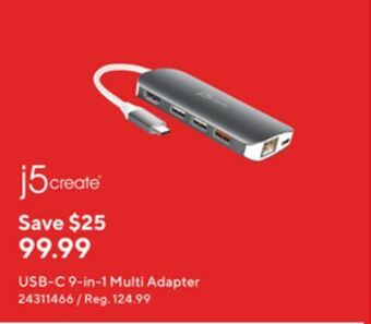 Staples J5create usb-c 9-in-1 multi adapter - silver offer