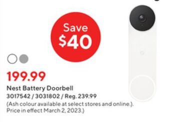 Staples Google nest battery doorbell offer