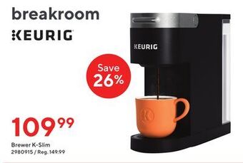 Staples Keurig brewer k-slim offer