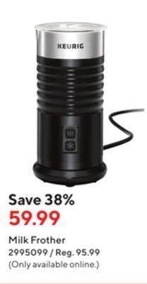 Staples Keurig milk frother offer