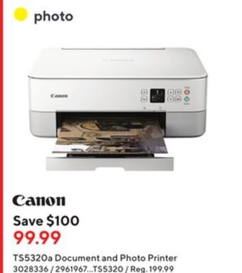 Staples Canon ts5320a document and photo printer offer