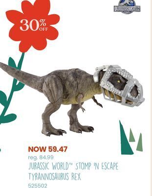 Toys R us Jurassic world™ stomp 'n escape tyrannosaurus rex offer