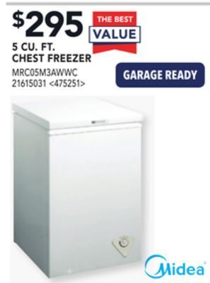 Lowe's Midea 5 cu. ft. chest freezer offer