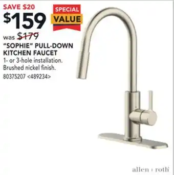 Lowe's Allen + roth "sophie" pull-down kitchen faucet offer