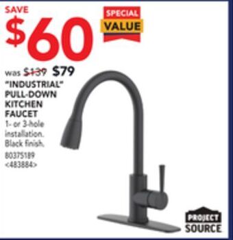Lowe's Project source "industrial" pull-down kitchen faucet offer