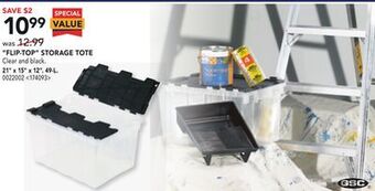 Lowe's Gsc "flip-top" storage tote 21" x 15" x 12" offer