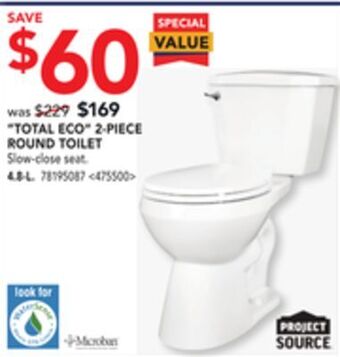 Lowe's Project source "total eco" 2-piece round toilet offer