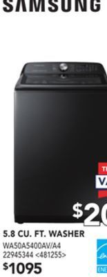 Lowe's Samsung 5.8 cu. ft. washer offer