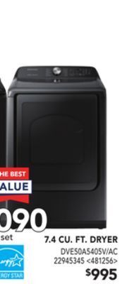 Lowe's Samsung 7.4 cu. ft. dryer offer
