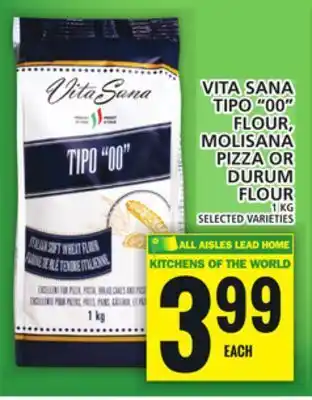 Food Basics Vita sana tipo "00" flour, molisana pizza or durum flour offer