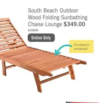 The Brick South beach outdoor wood folding sunbathing chaise lounge offer