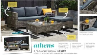 The Brick Athens 3-piece patio lounger set - grey offer