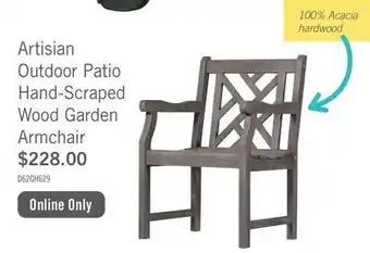 The Brick Artisian outdoor patio hand-scraped wood garden armchair offer