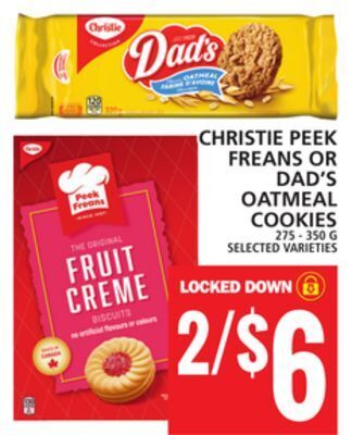 Food Basics Christie peek  freans or dad's oatmeal cookies offer