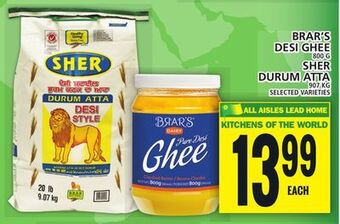 Food Basics Brar's desi ghee or sher durum atta offer