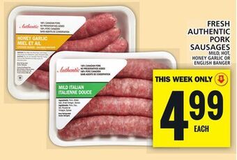 Food Basics Fresh authentic pork sausages offer