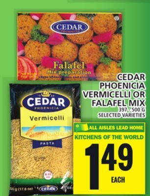 Food Basics Cedar phoenicia vermicelli or falafel mix offer